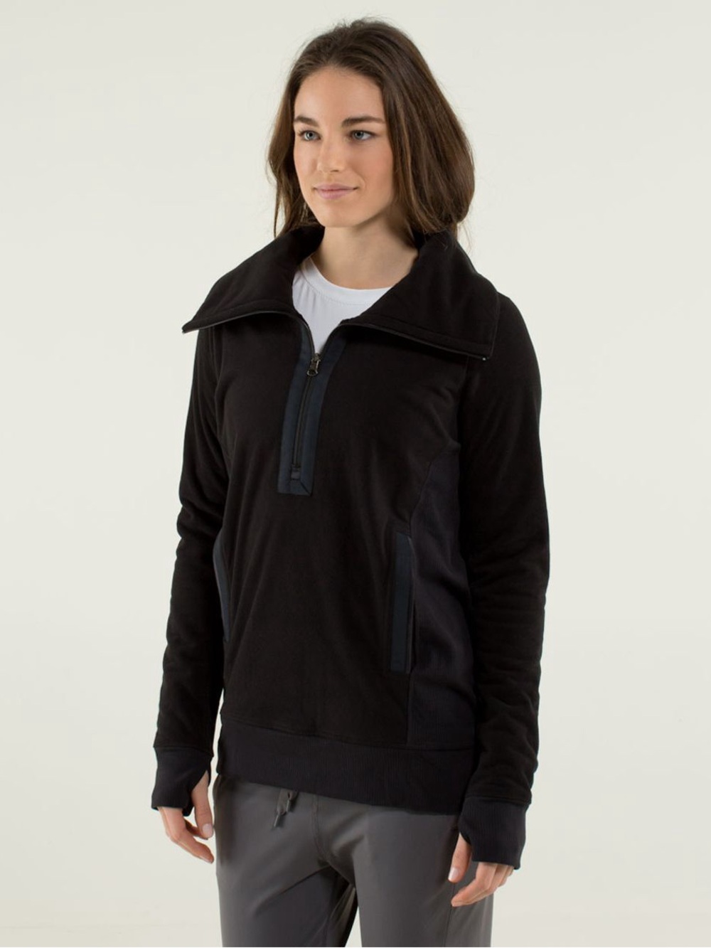 Lululemon Post Chaturanga Pullover in Black Size 10